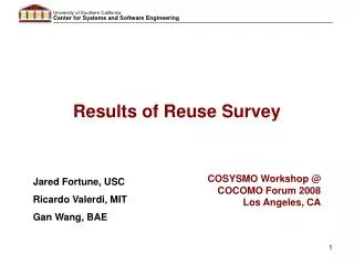 Results of Reuse Survey