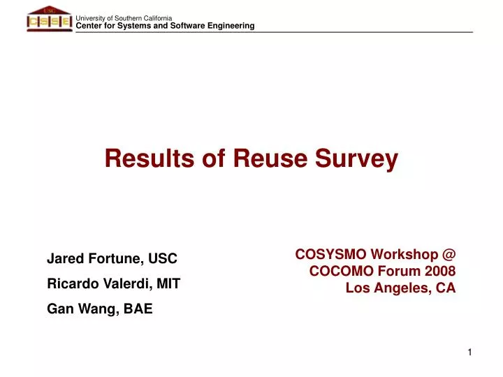 results of reuse survey