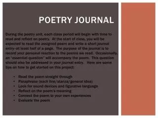 Poetry Journal