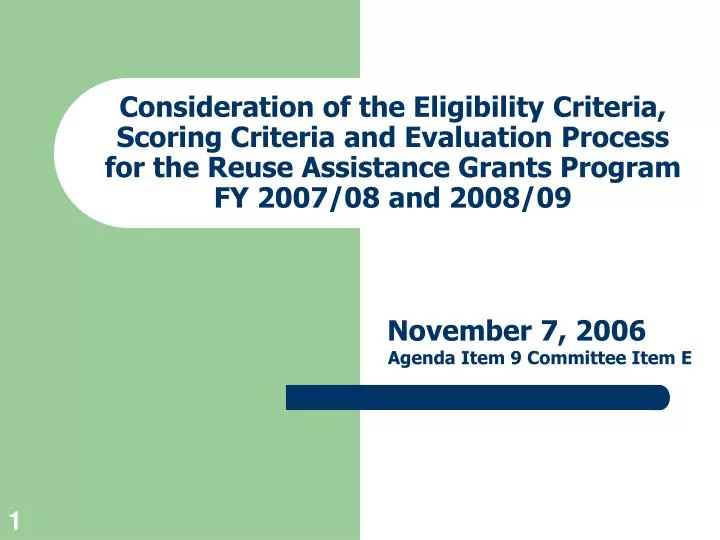 november 7 2006 agenda item 9 committee item e