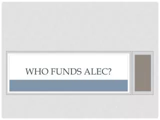 Who Funds ALEC?