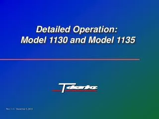 Detailed Operation: Model 1130 and Model 1135