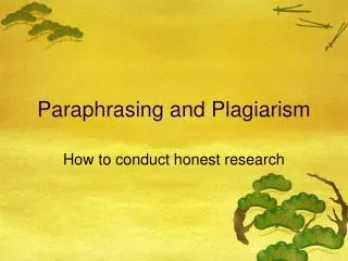paraphrasing and plagiarism