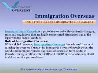 Great Immigration of Canada introduction