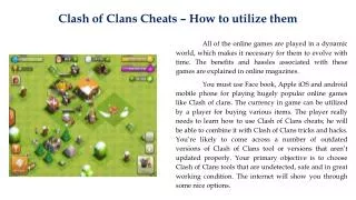 Clash of Clans Cheats – How to utilize them