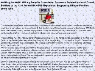 Walking the Walk! Military Benefits Association Sponsors