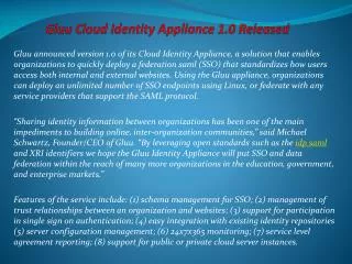 Gluu Cloud Identity Appliance 1.0 Released
