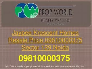 Jaypee Krescent Homes Resale Price 9810000375 Sector 129 Noi