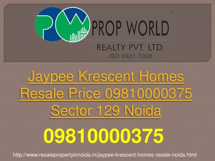 jaypee krescent homes resale price 09810000375 sector 129 noida