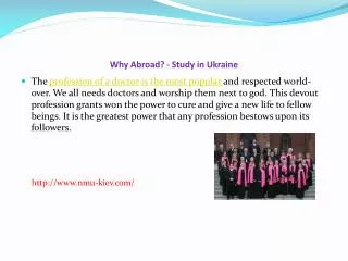Why Abroad? - Study in Ukraine