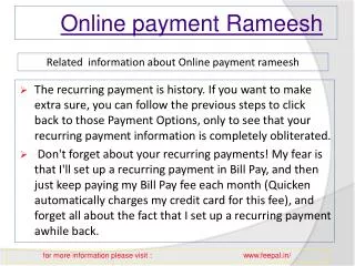 Advantages of online payment rameesh