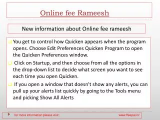 Get details about how to submitted online fee rameesh