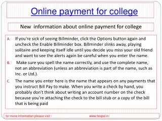 The most amazing thing about the college online payment