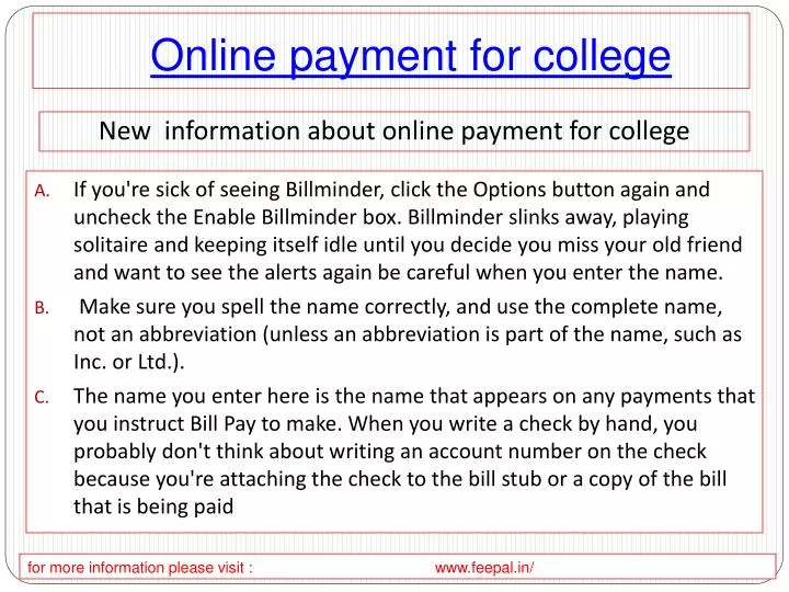 online payment for college