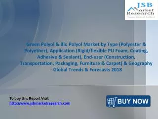 JSB Market Research : Green Polyol & Bio Polyol Market