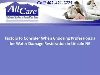 professionals for water damage restoration in Lincoln NE