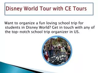 Disney World tour with CE Tours