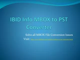 IBID Info MBOX to Outlook Converter