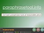 Paraphrase Tool - slide 1