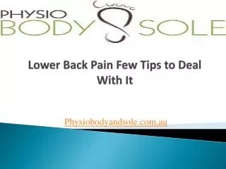 Lower Back Pain Some Tips to Manage It