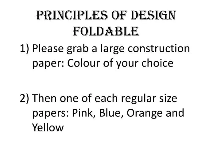 principles of design foldable