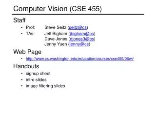 Computer Vision (CSE 455)