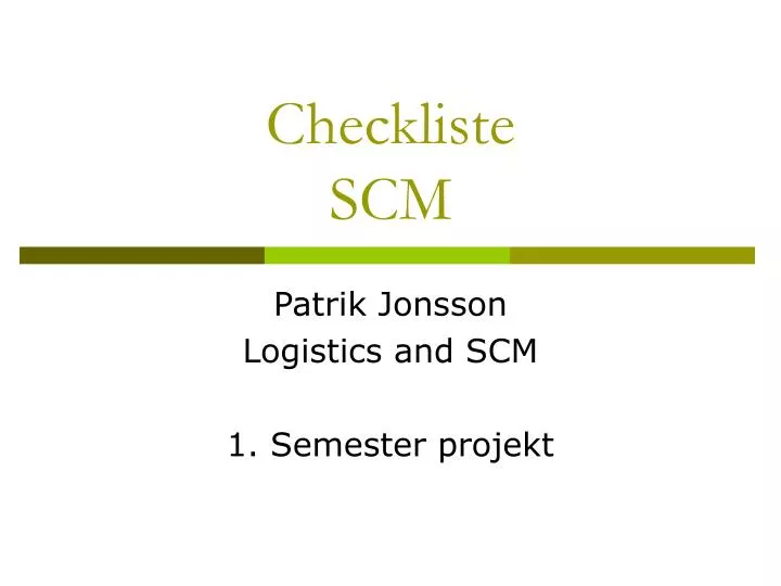 checkliste scm