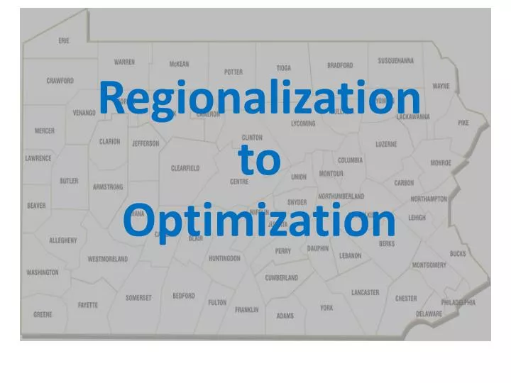 regionalization to optimization