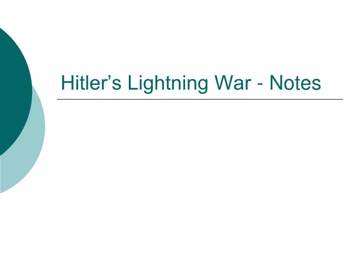 hitler s lightning war notes