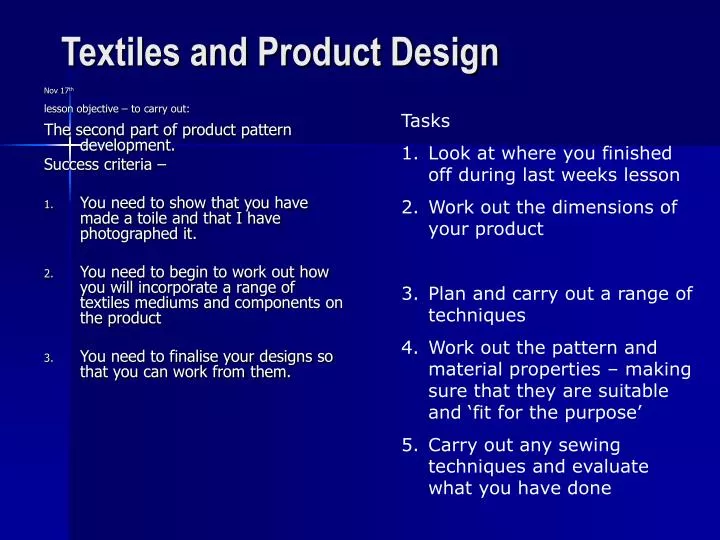 textiles and product design