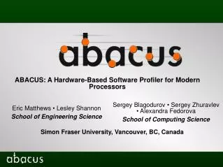 ABACUS: A Hardware-Based Software Profiler for Modern Processors