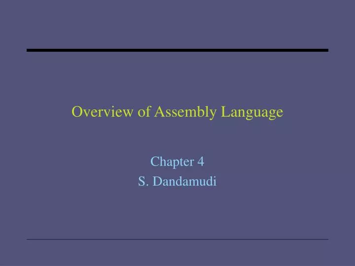 overview of assembly language