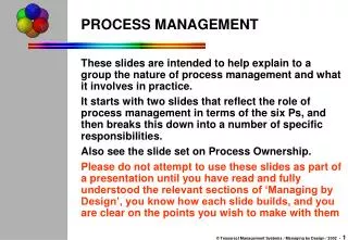 PROCESS MANAGEMENT