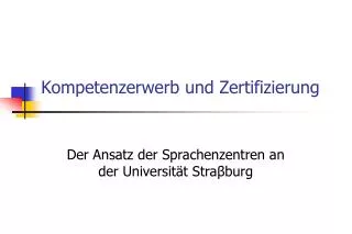 kompetenzerwerb und zertifizierung