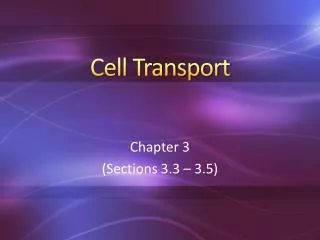 Cell Transport