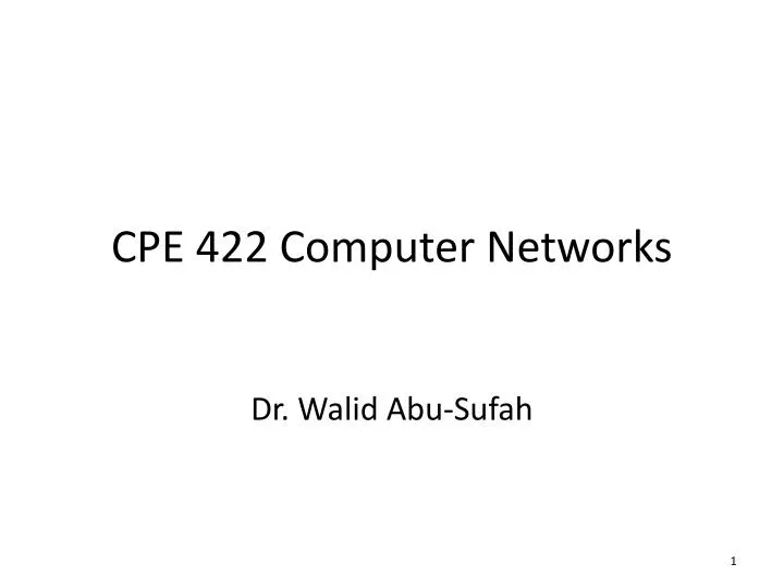 cpe 422 computer networks