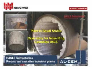 Plant in Saudi Arabia Case story for Nose Ring Castables D52A