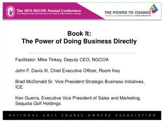 Book It: The Power of Doing Business Directly