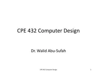 CPE 432 Computer Design
