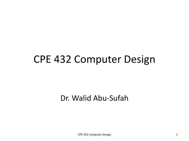 cpe 432 computer design