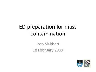 ED preparation for mass contamination