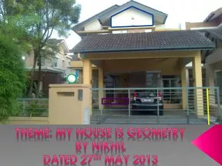 Theme: my House is Geometry By Nikhil Dated 27 th May 2013