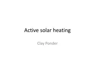 Active solar heating