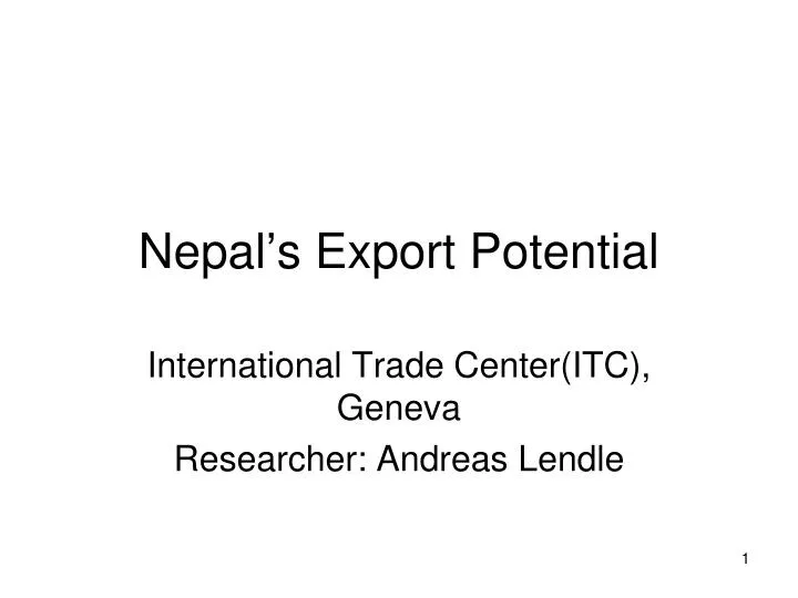 nepal s export potential