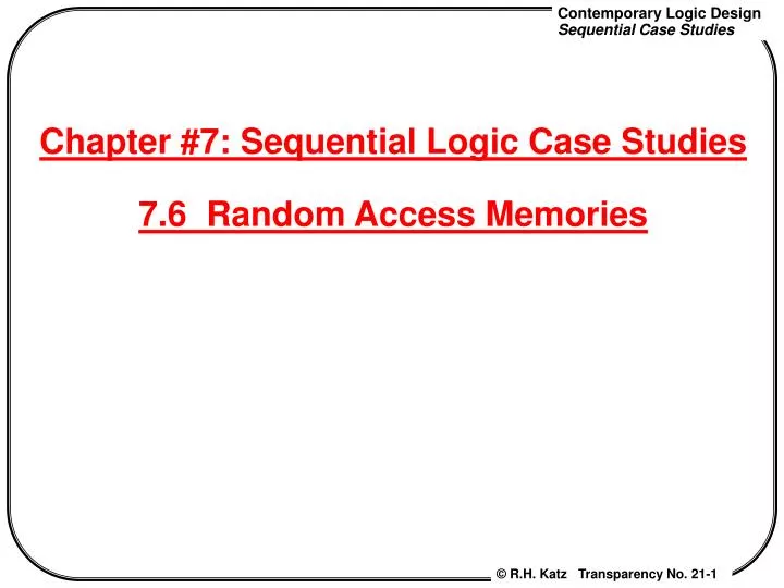 chapter 7 sequential logic case studies 7 6 random access memories