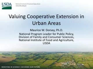 Valuing Cooperative Extension in Urban Areas