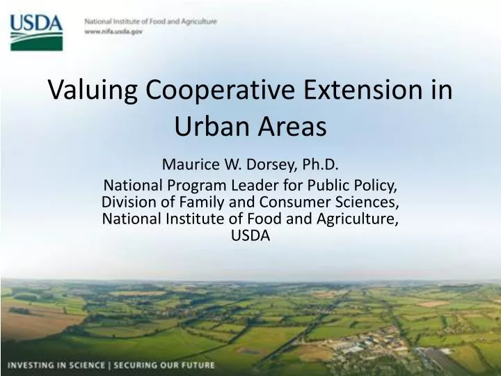 valuing cooperative extension in urban areas