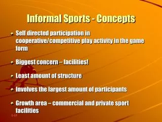 Informal Sports - Concepts