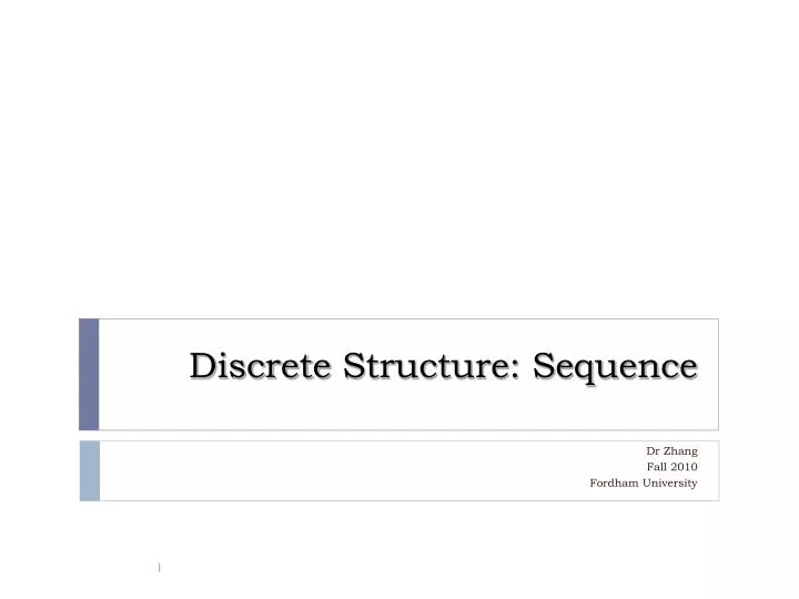 discrete structure sequence