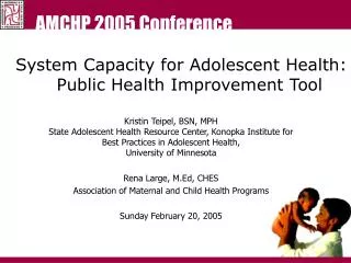 AMCHP 2005 Conference